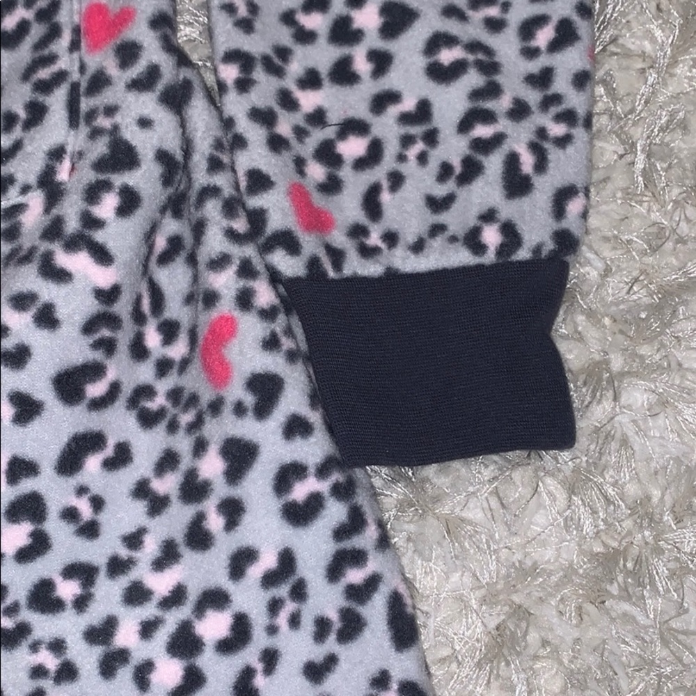 Leopard Print Zip Up Foot Pyjamas - Picture 2 of 5